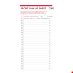 Event Sign Up Sheet for Volunteers example document template