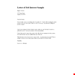 Retail Brewer Position: Craft a Compelling Letter of Interest example document template