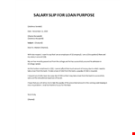 Salary slip for loan purpose example document template