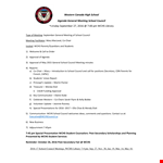 High School Agenda example document template