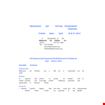 Festival Sponsorship Proposal - Enhance Your Event in Melbourne example document template 