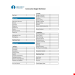 Home Construction Budget Worksheet - Track and Control Costs for Drywall example document template