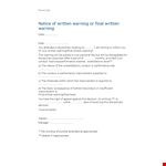 Letter Employee Disciplinary Meeting example document template