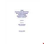 Construction Work Plan Template example document template
