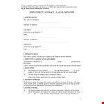 Casual Employment Agreement Template example document template