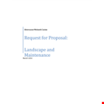 RFP for Landscaping Materials and Installation - Submit Your Proposal example document template