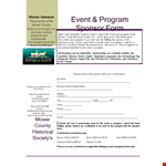 Sponsor The Event & Program in Mower County | Boost Historical Contribution example document template