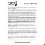 Employee Liability Release Waiver Form | Protect Your Business and Children example document template