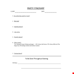 Deluxe Party Itinerary Example: Party, Dance Contest & More! example document template 