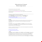 Subcontractor Agreement Template - Protect Your Company's Interests example document template