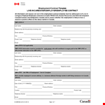 Employment Contract Template for Employers and Employees in Canada example document template