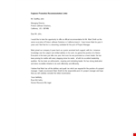 Engineer promotion Recommendation Letter example document template