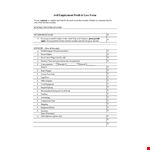 Self Employment Profit & Loss Form | Business Balance for Months | Gross example document template