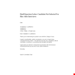 Rejection Letter To Candidate Template example document template