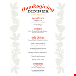 Thanksgiving Menu Template Ideas for Your Festive Feast example document template 