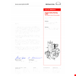 Product Safety Warning Letter example document template