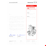Product Safety Warning Letter example document template 