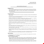School Nutritionist Job Description example document template