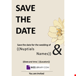 Save The Date Invitation example document template