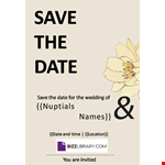 Save The Date Invitation example document template 