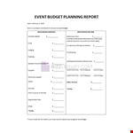 Event Budget Planning Report example document template