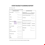 Event Budget Planning Report example document template 