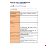 Effective Job Descriptions | Template for Business Positions example document template