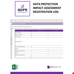 GDPR DPIA Register Steps Log example document template