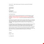 Effective Employee Warning Letters for Employee Improvement | Company Name example document template