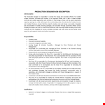 Production Designers Job Description  example document template