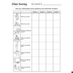 Printable Survey Template For Kids example document template