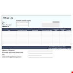 Mileage Log example document template