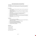 Merchandising Job Description example document template