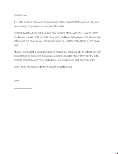 Love Letter Template to Express Your Love