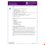 Formal Leave Application Email Template example document template 