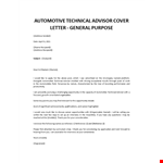Technical Advisor cover letter  example document template