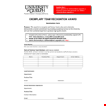 Team Recognition Award Template example document template 