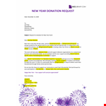 New Year Donation Request letter example document template