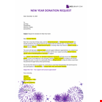 New Year Donation Request letter example document template 