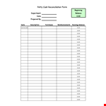 Petty Cash Log Template for Easy Balance Reconciliation example document template