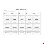 Free Printable Weekly Behavior Chart example document template