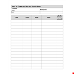 Committee Meeting Sign In Sheet Template example document template