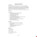 Cashier Job Description example document template