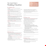 Printable Wedding Party Checklist: Planner for Your Wedding, Guests, Cards & Reception example document template