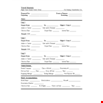 Travel Itinerary Template example document template