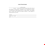 University Financial Support | Letter of Support for Students example document template