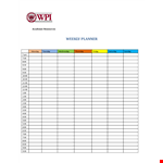 Free Printable Weekly Planner Template - Organize Your Week Efficiently with this Academic Planner example document template