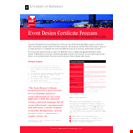 Event Design Certificate Program - Enhance Your Skills in Event Design example document template