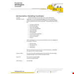 Marketing Coordinator Job Description example document template