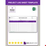 Project Documents Log Sheet example document template